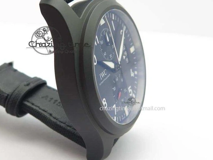 MIROTIME 0218 EasyCare Pilot Chrono IW388001 Real Ceramic ZF 1:1 Best Edition On Black Nylon Strap A 7279